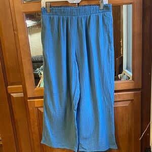 Jessica Simpson Size Medium Wide Leg Blue Casual Lounge As Is Pants